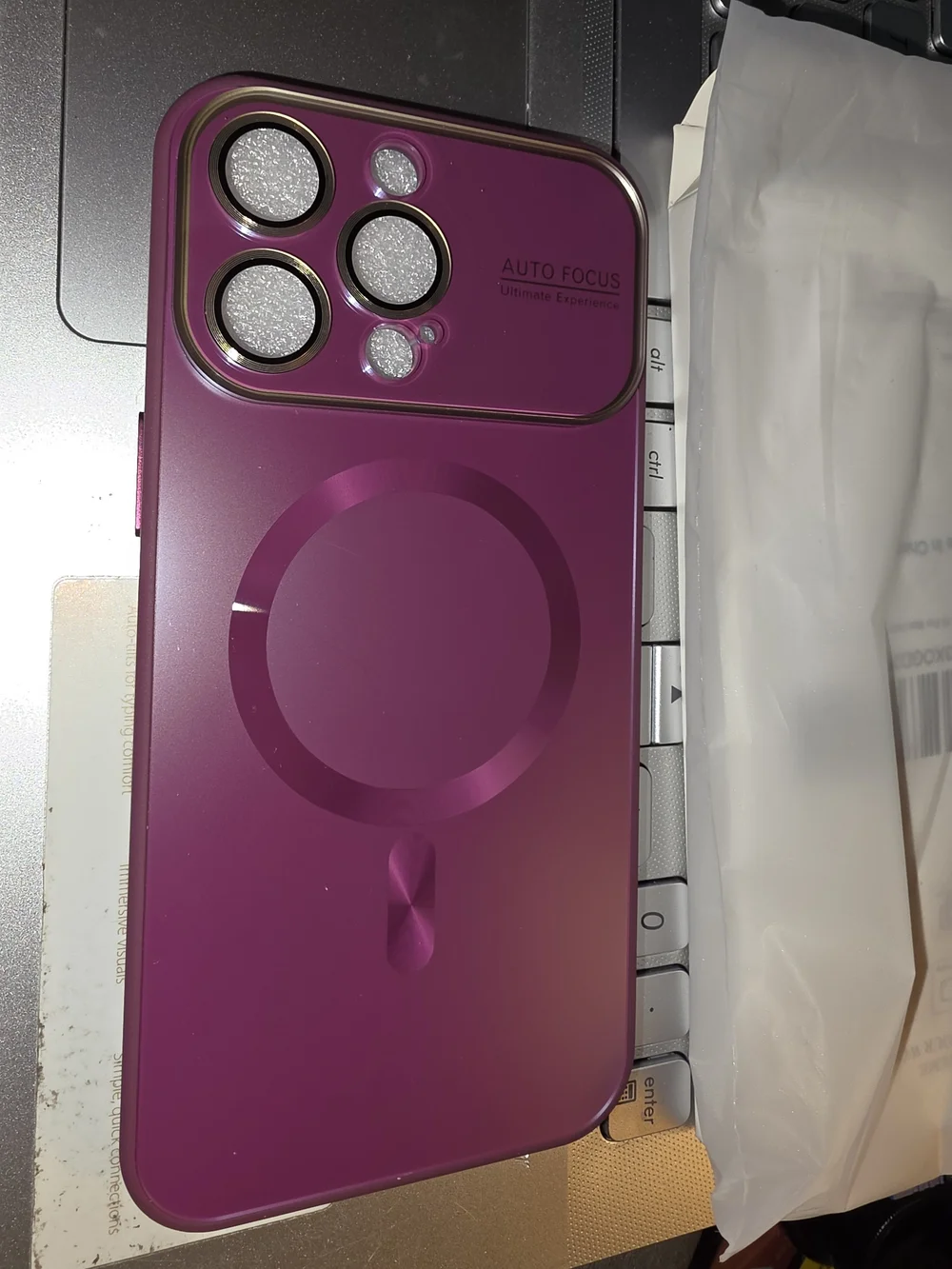 Magenta Magnetic Protective Phone Case with Camera Ring